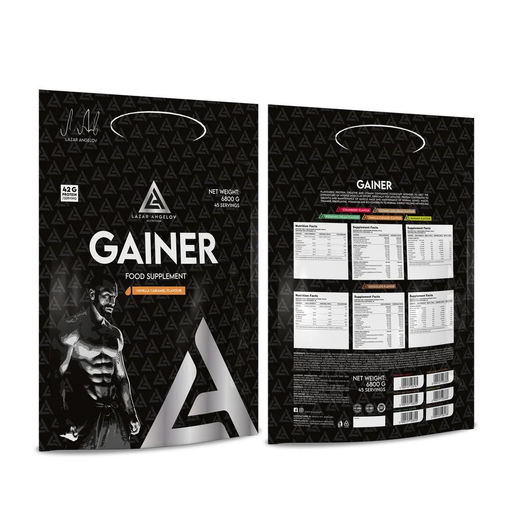 LA Nutrition Gainer 6800g — 75 Doses Prise de Masse Longue Durée — Vanilla Caramel — ReservoirProt.fr