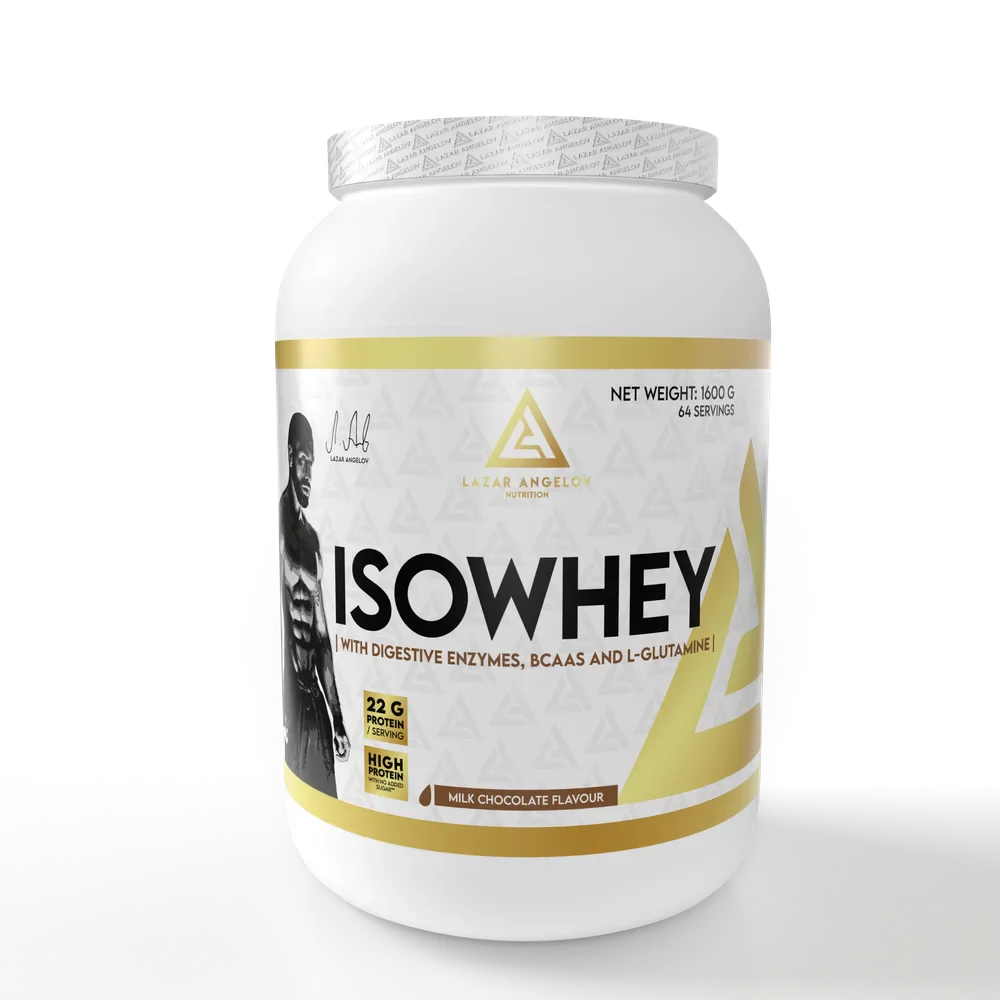LA Nutrition IsoWhey 1,6kg Whey Isolate Chocolat au Lait - vue de face