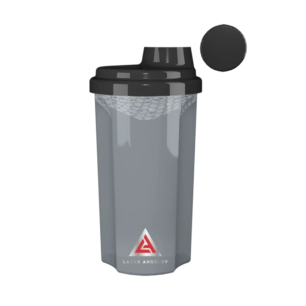 Shaker Lazar Angelov 700ml étanche noir avec logo rouge